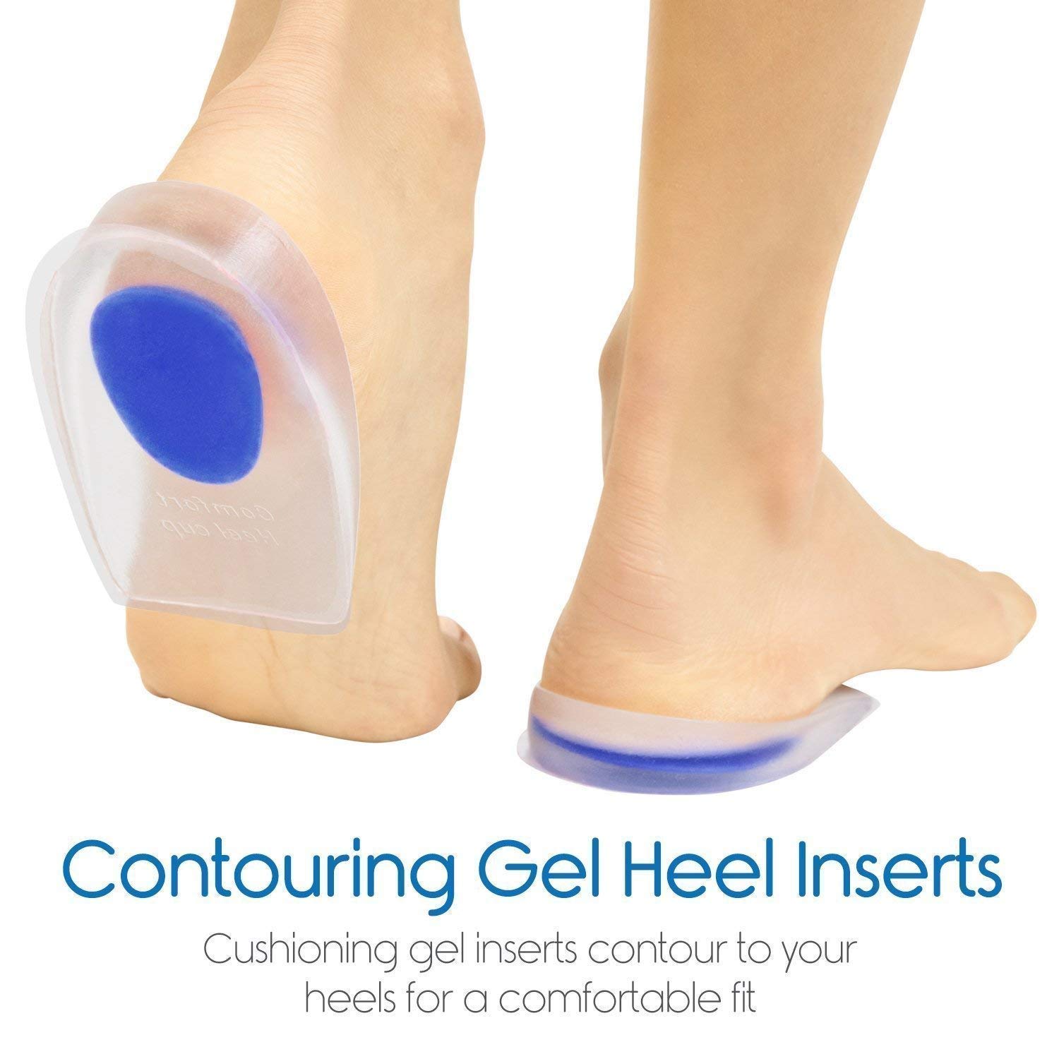 **Premium Silicone Heel Pads for Pain Relief - Anti-Crack Heel Cushions for Women & Men - Comfortable Foot Support for Walking, Running & Daily Wear**