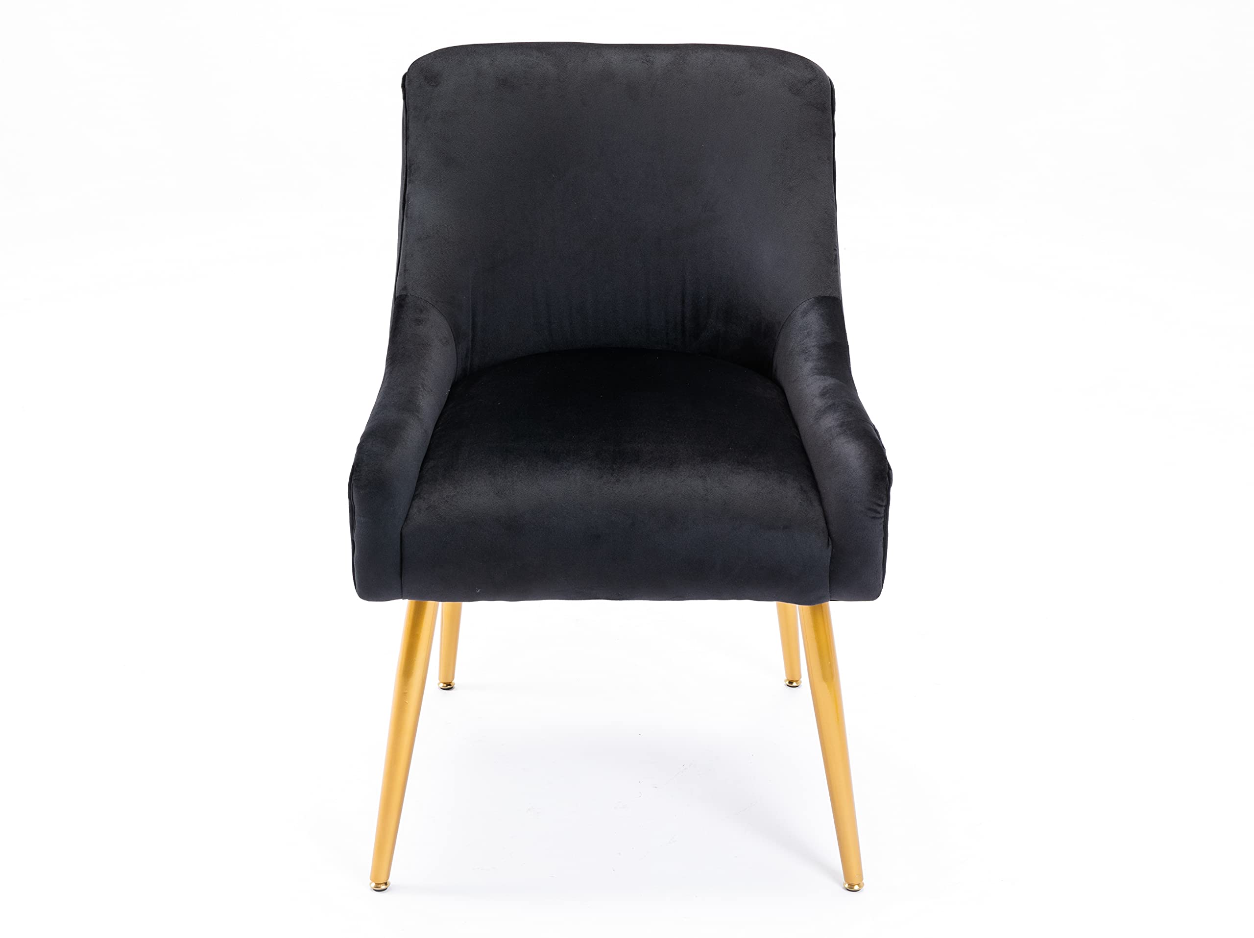 Luxury Velvet Accent Chair with Metal Legs - Modern Upholstered Armchair for Living Room, Bedroom, Office & Study - Comfortable Club Chair for Relaxation & Meetings (Black Velvet) - Perfect for Home Decor, Lounge Areas & Workspaces