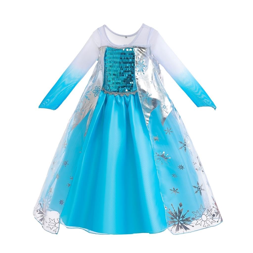 Elegant Ice Princess Dress for Toddler Girls - Birthday, Halloween & Christmas Party Costume | Perfect for Fancy Dress, Pageants & Special Occasions