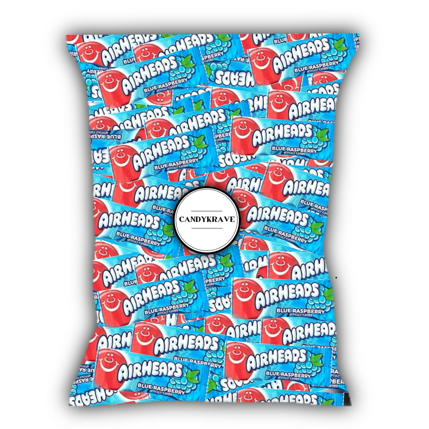 Airheads Mini Bars - Blue Raspberry Flavor (40 Count Bulk Bag) | Individually Wrapped Chewy Candy | Gluten Free Non-Melting Fruit Taffy | Perfect for Halloween, Birthday Parties & Office Snacks | 1 Pound Bulk Candy for Kids & Adults