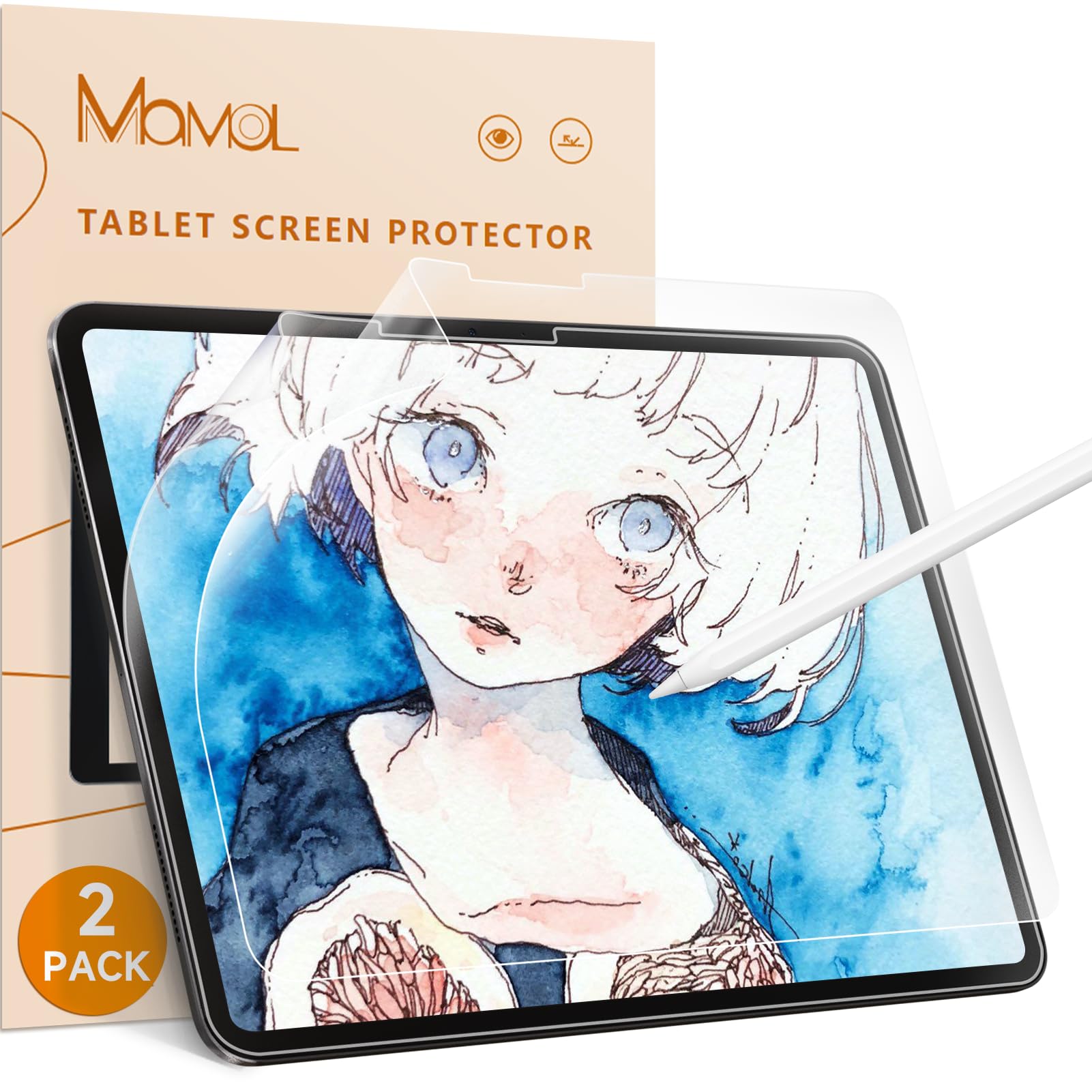 [2 Pack] Anti-Glare Paper Feel Screen Protector for iPad Air 5th Gen (2022) & iPad Air 4 (2020) 10.9 Inch - Also Compatible with iPad Pro 11 Inch (2018-2022) - Natural Writing & Drawing Experience - Perfect for Artists, Students & Office Work