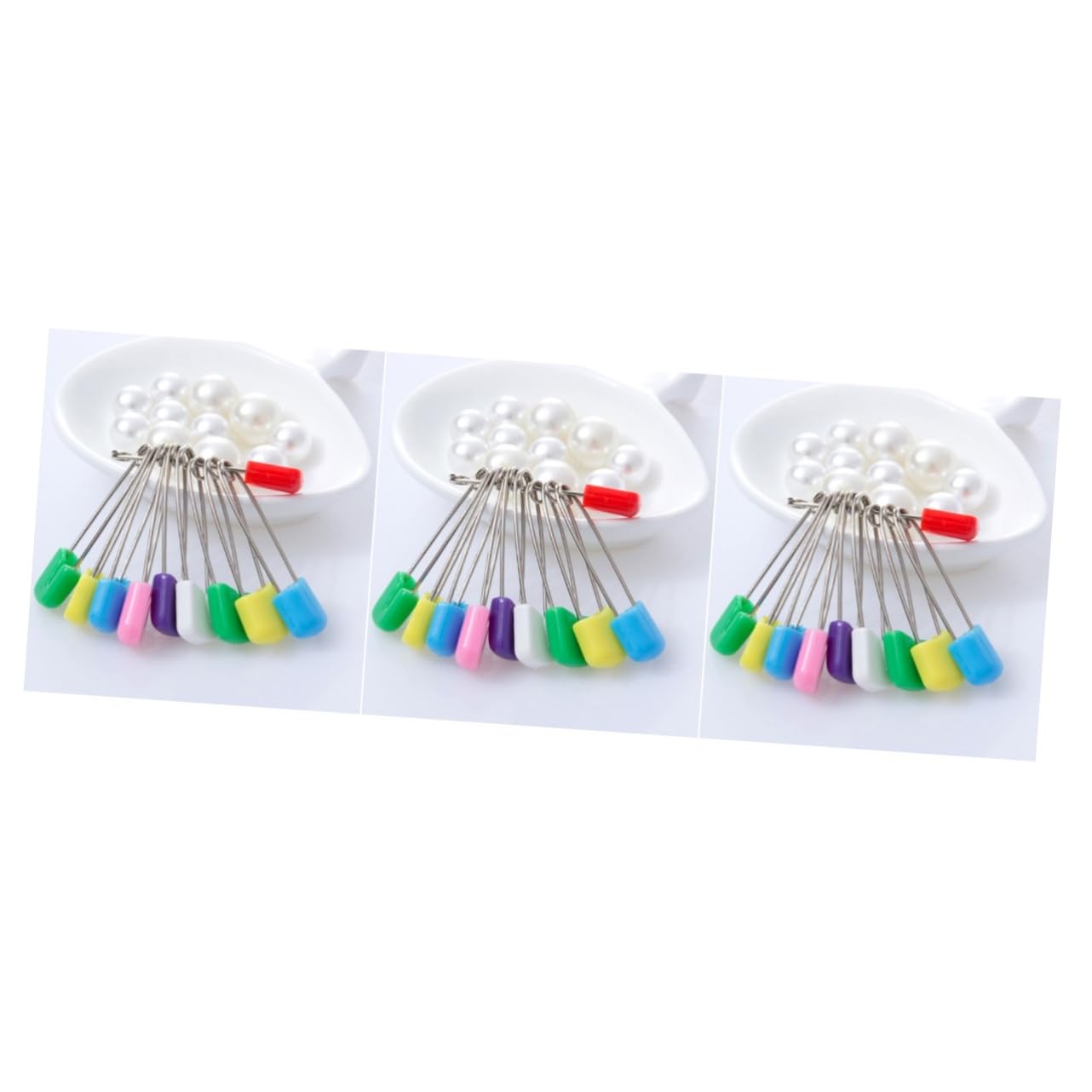 Operitacx 3 Sets Stainless Steel Baby Diaper Safety Pins - 24pcs x 3 Pack, Hard Plastic Cover for Newborns & Toddlers | Secure Diapers, Blankets & Baby Clothes