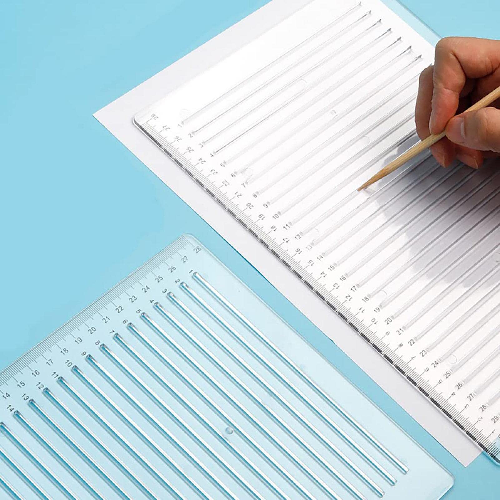 Straight Line Stencil Ruler - Geometry Template for Bullet Journaling, Drawing & Lettering | A4 Clear Plastic Writing Guide | Perfect for Scrapbooking, Calligraphy Practice & School Projects
