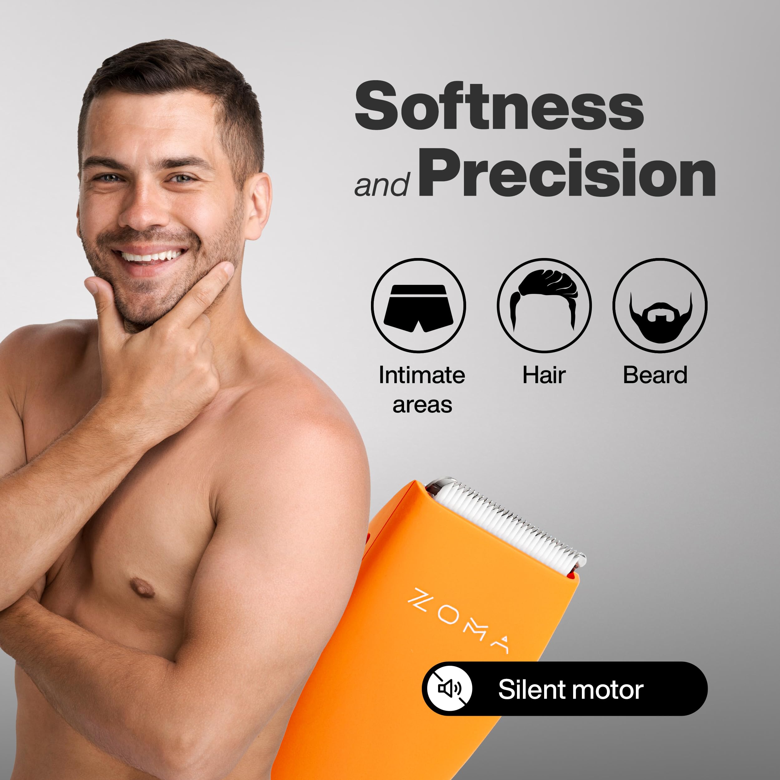 ZOMA Electric Razor for Men - Manscape Ball Trimmer & Body Beard Groomer | Waterproof Men's Shaver for Pubic Hair & Facial Hair | Perfect Birthday Gift for Him - Home & Travel Use