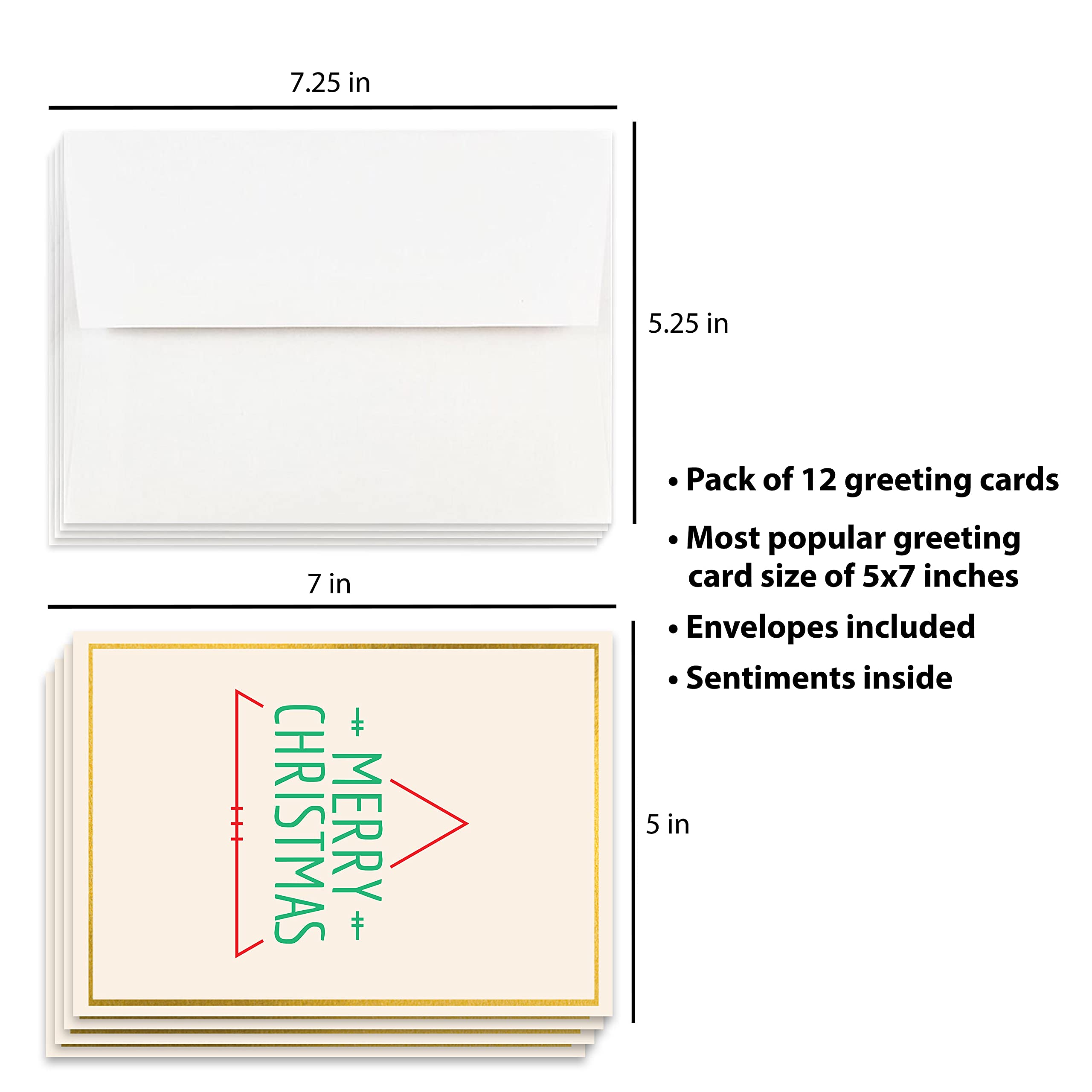 Religious Christmas Cards Bulk Pack of 12 - Christian Holiday Greeting Cards for Xmas, Inspirational Bible Verse Cards - Perfect for Church, Family & Friends Gifts