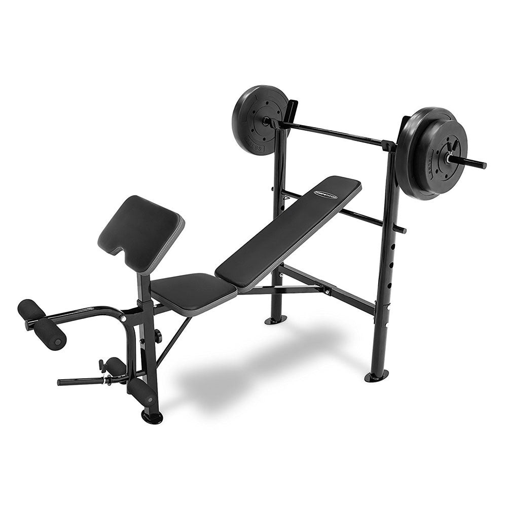 CB 20110 Competitor Combo Weight Bench with 80lb Dumbbell Set - Home Gym Equipment for Strength Training & Full Body Workouts