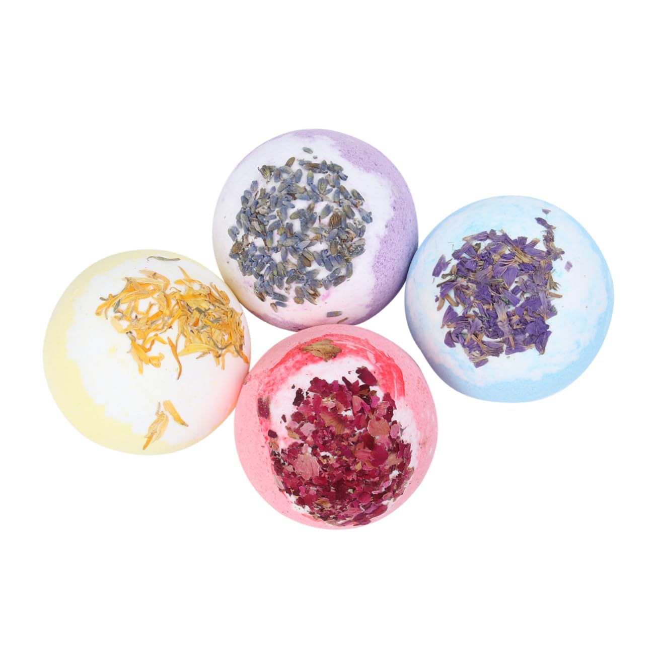 4 Pack Scented Bath Bubbles & Moisturizing Bath Salts Set - Spa Shower Balls for Relaxation & Skin Care - Perfect for Home Spa, Gift Giving & Stress Relief