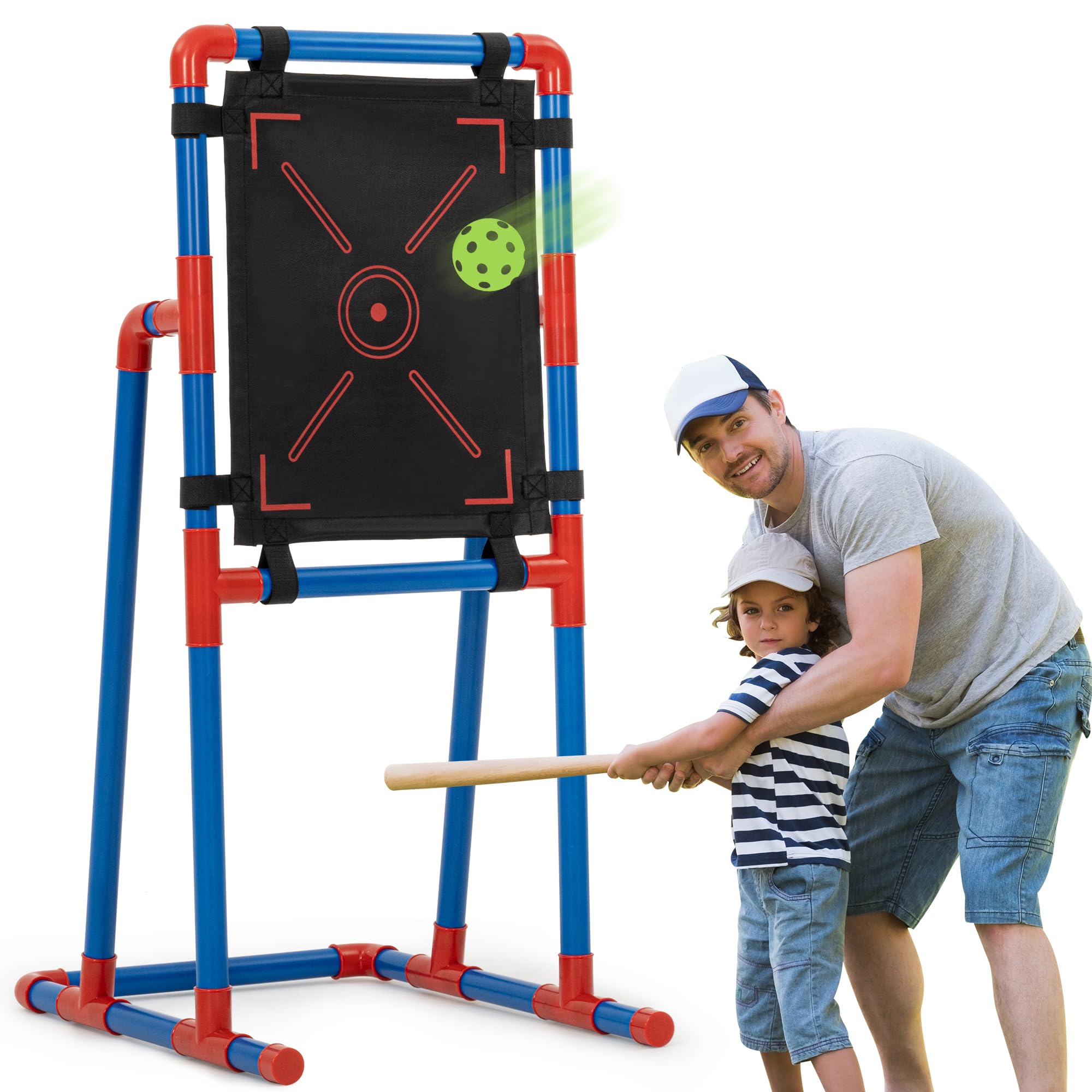 Ropoda Pitching Training Strike Zone Target - Practice Baseball & Softball with Wiffle Balls, Blitzballs & Plastic Baseballs | Easy Setup for Kids & Adults | Perfect for Backyard, Park & Team Training Sessions