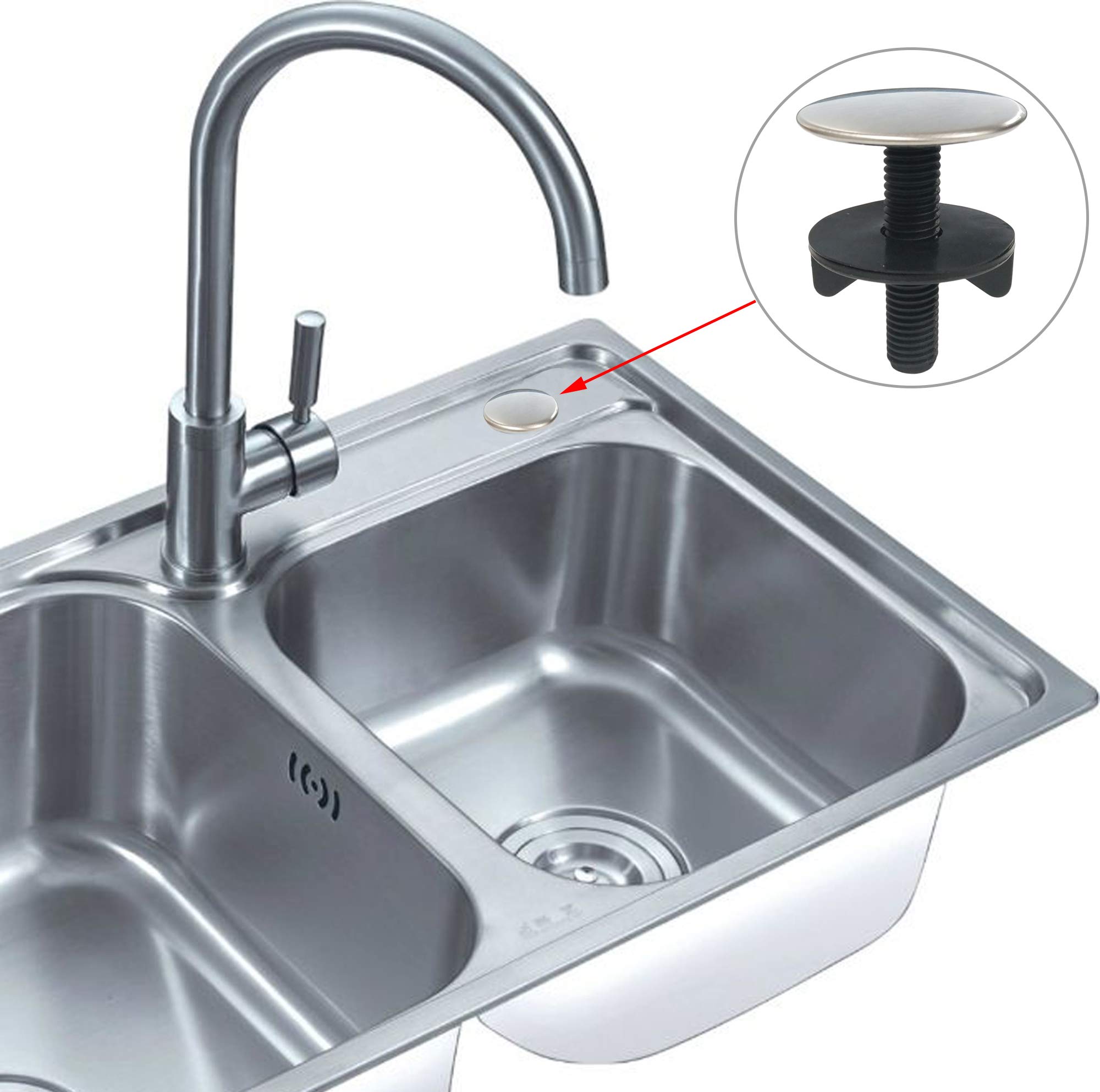 4 Pack Stainless Steel Sink Hole Cover - Durable Faucet Tap Plate Stopper & Blanking Plug for Kitchen, Bathroom - Perfect for Leak Prevention & Aesthetic Upgrade