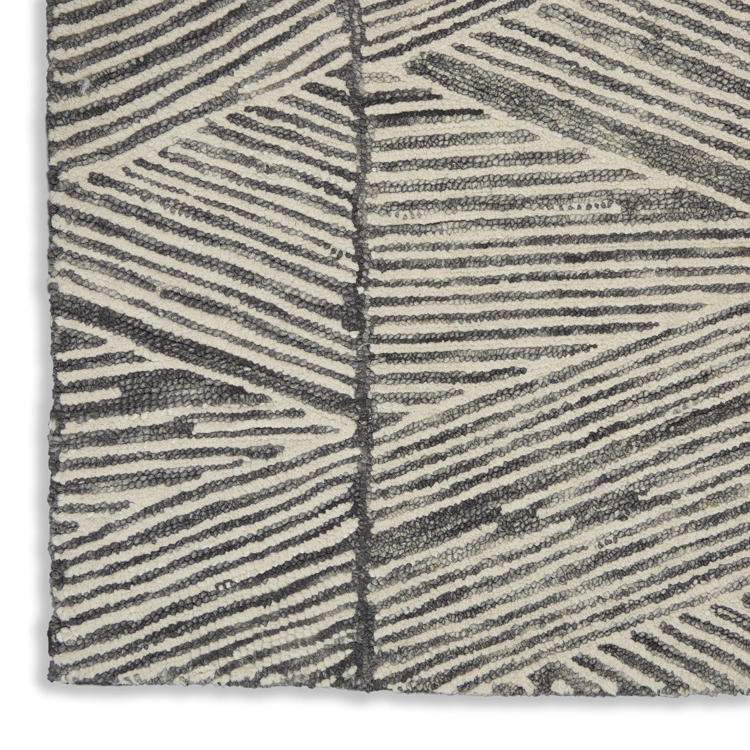 Nourison Vail Abstract Grey/White 5'3