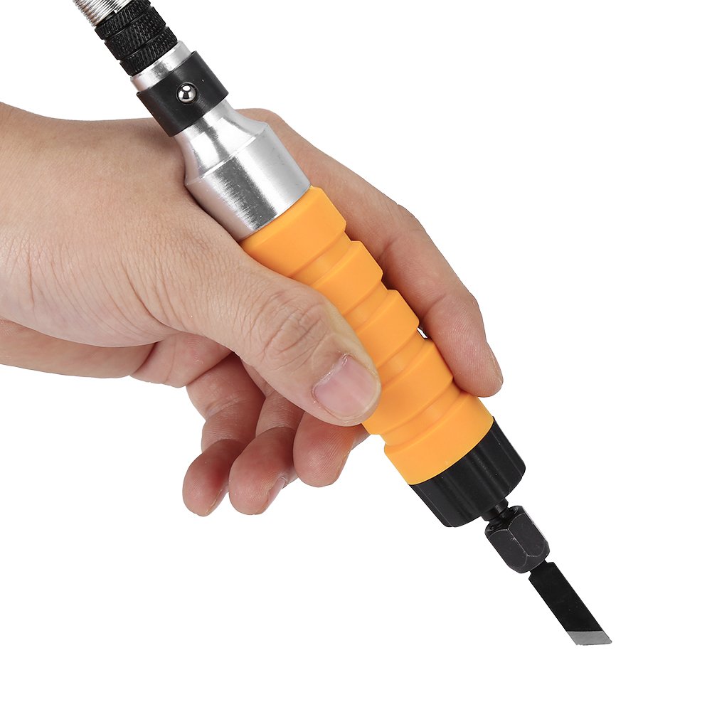 Wendry Electric Wood Carving Kit - 5 Blades & Soft Tube Chisel Set for Woodworking, Engraving & DIY Projects | Metal & Rubber Wood Carving Tools for Hobbyists & Professionals