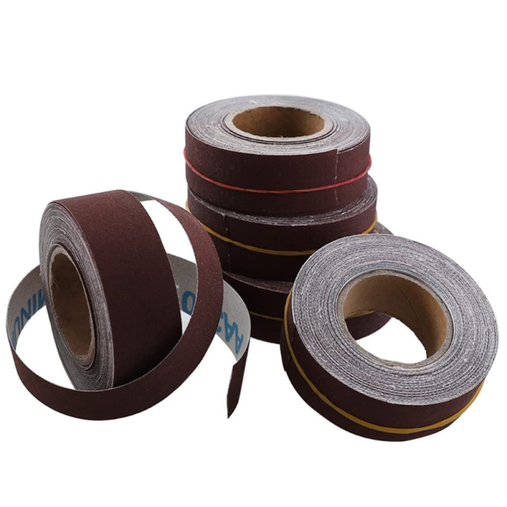 5-Piece Multi-Grit Sandpaper Variety Pack with Dispenser - 80 to 220 Grit Abrasive Rolls for Metal, Wood & Auto Sanding - Perfect for DIY Projects, Furniture Refinishing & Surface Preparation