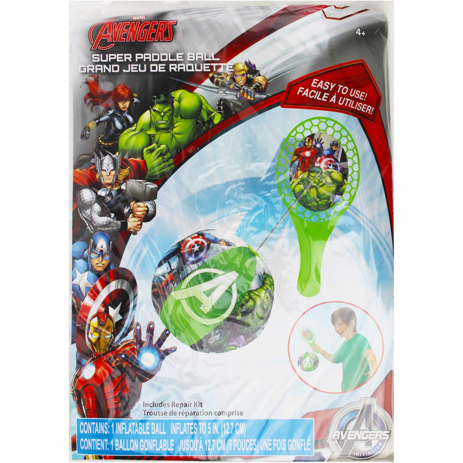 Inflatable Super Paddle Ball - Marvel Avengers Green Superhero Game Toy for Kids & Adults - Perfect for Beach, Pool, Backyard & Outdoor Play