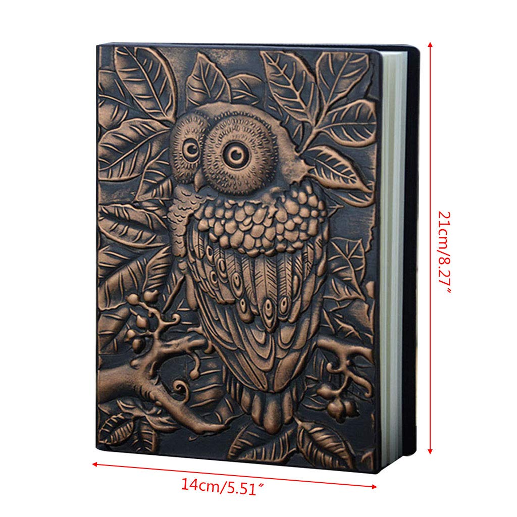GAOSHA 3D Carving Owl Embossed Notebook - Daily Journal, Travel Planner & Sketchbook for Work, School & Creative Writing | Premium Lined Paper Notebook for Students, Professionals & Artists