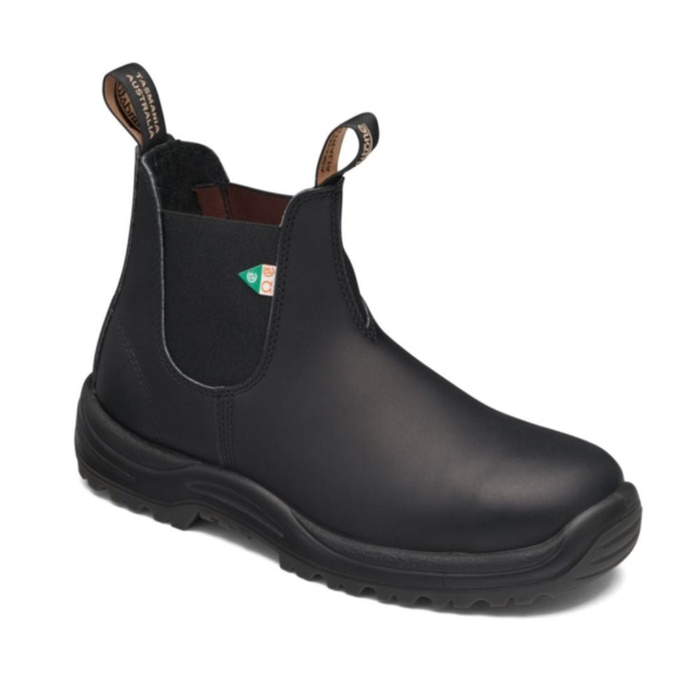 Blundstone 163 Black Unisex Steel Toe Slip-On Work Boots - Safety Shoes for Construction, Warehouse & Outdoor Work