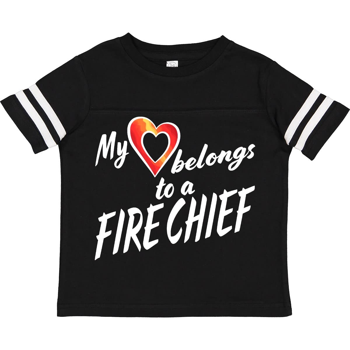 inktastic My Heart Belongs to a Fire Chief Youth T-Shirt - Red Heart Design for Firefighter Appreciation & Family Events