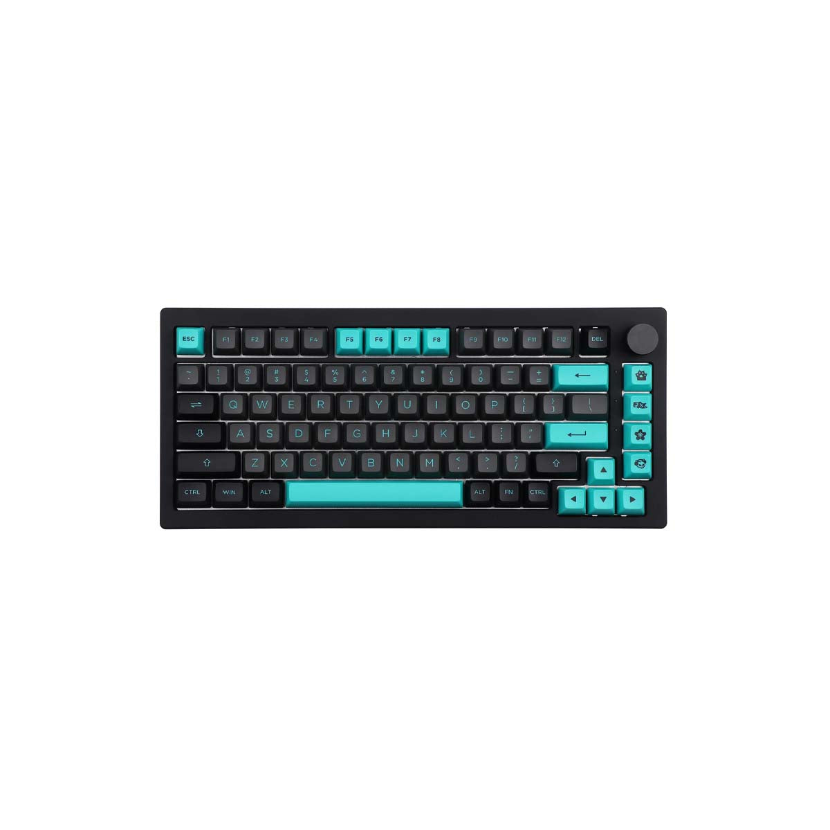 Akko 5075B Plus Wireless Mechanical Keyboard - Hot Swappable, RGB Backlit, CS Silver Switch, Black & Cyan Design for Gaming, Typing & Office Work