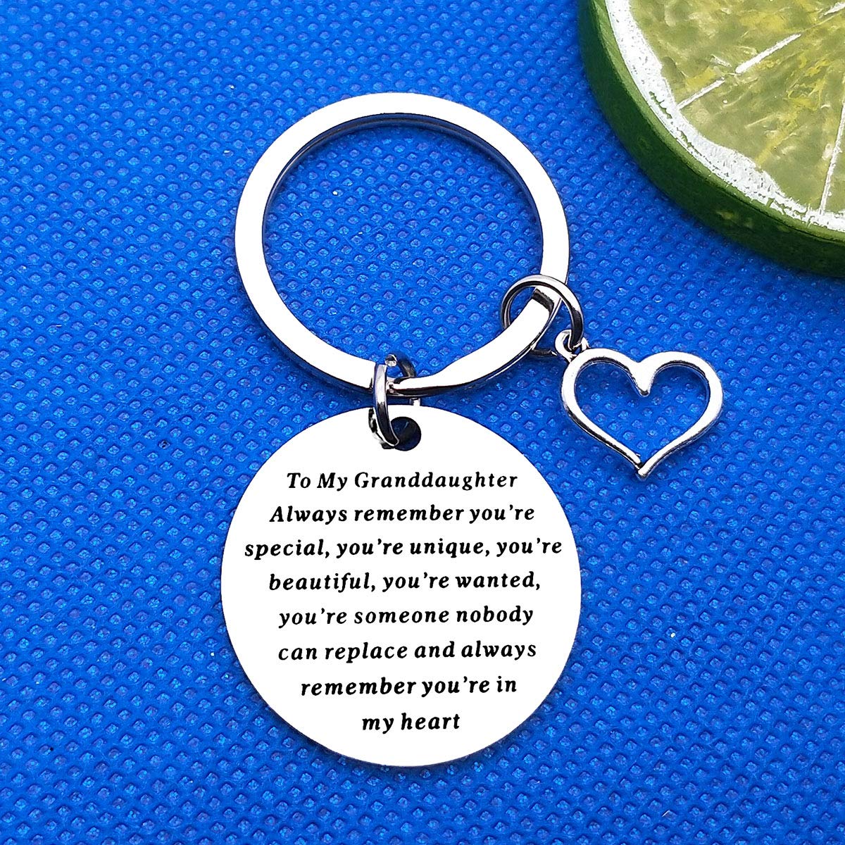 Personalized Inspirational Keychain for Granddaughter - Birthday, Graduation, Christmas Gift from Grandpa, Grandma, Grandfather, Grandmother | Engraved Jewelry Keyring for Special Occasions & Everyday Carry