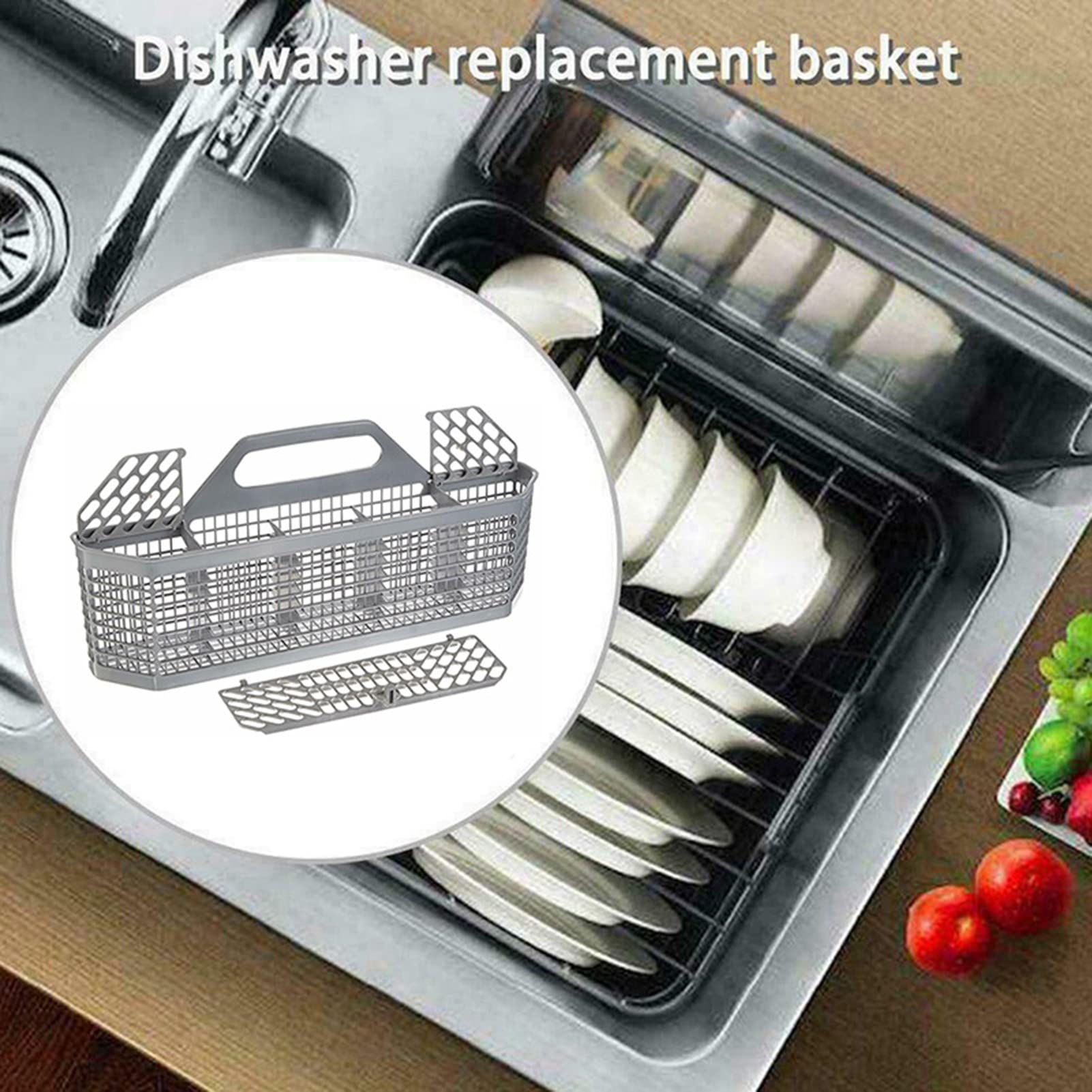 Universal Dishwasher Silverware Basket Replacement - Compatible with KitchenAid & Other Brands - Durable Cutlery Rack Organizer for Utensils & Small Items - Perfect for Kitchen, Restaurant & Home Dishwashing Needs