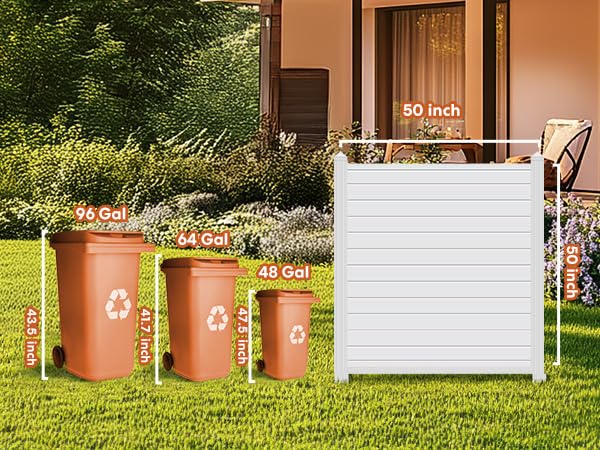 Vinyl Privacy Fence Panel for AC Units, Trash Cans & Pool Equipment - Outdoor Durable Enclosure Solution for Backyard, Patio & Garden Privacy