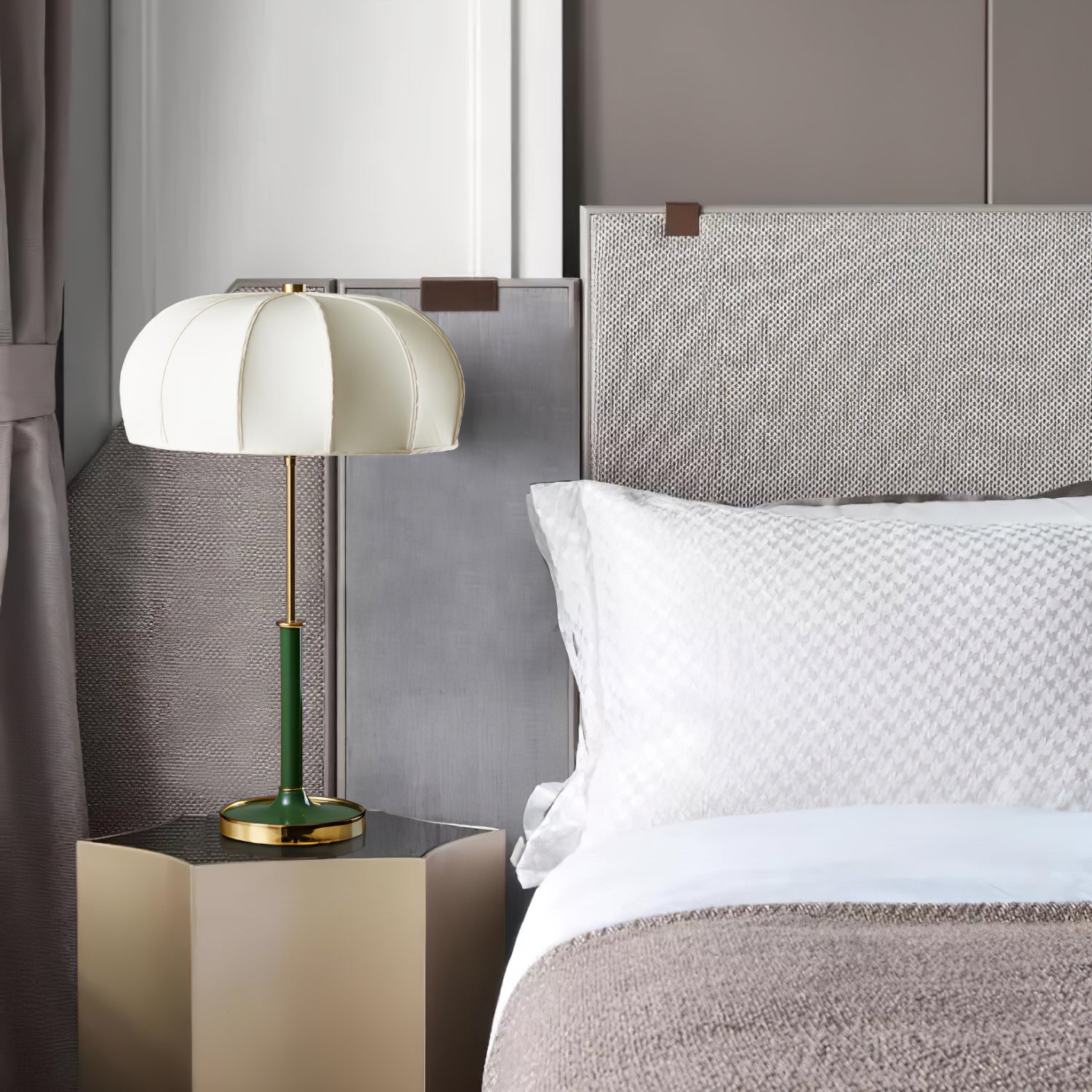 Stylish Parachute Table Lamp - Modern LED Bedside Lighting for Bedroom, Living Room & Office - Warm White & Dimmable Desk Lamp for Home Decor