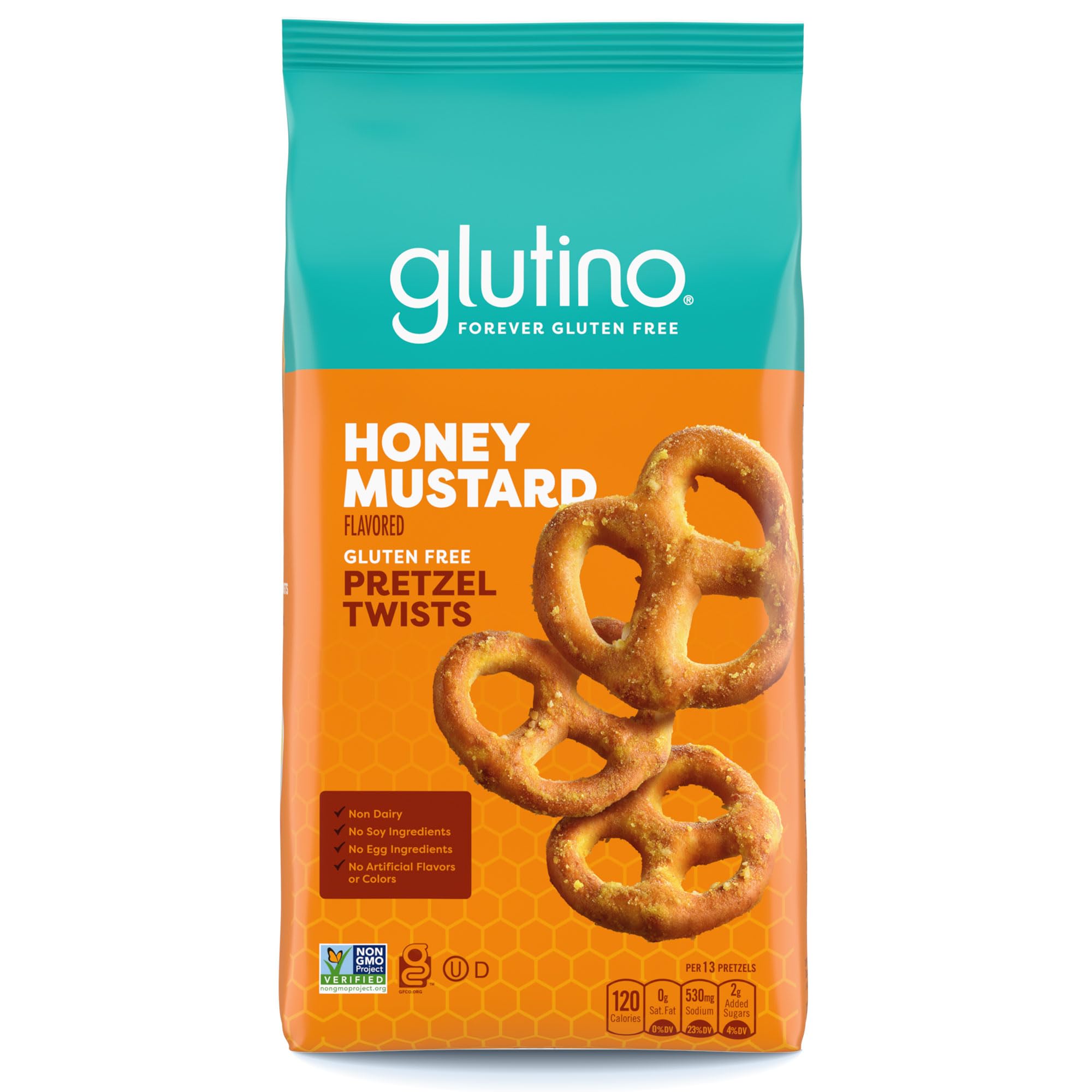 Glutino Gluten Free Honey Mustard Pretzel Twists – Crunchy Gluten-Free Snacks, 14.1 oz – Perfect for School Lunches, Road Trips & Healthy On-the-Go Snacking