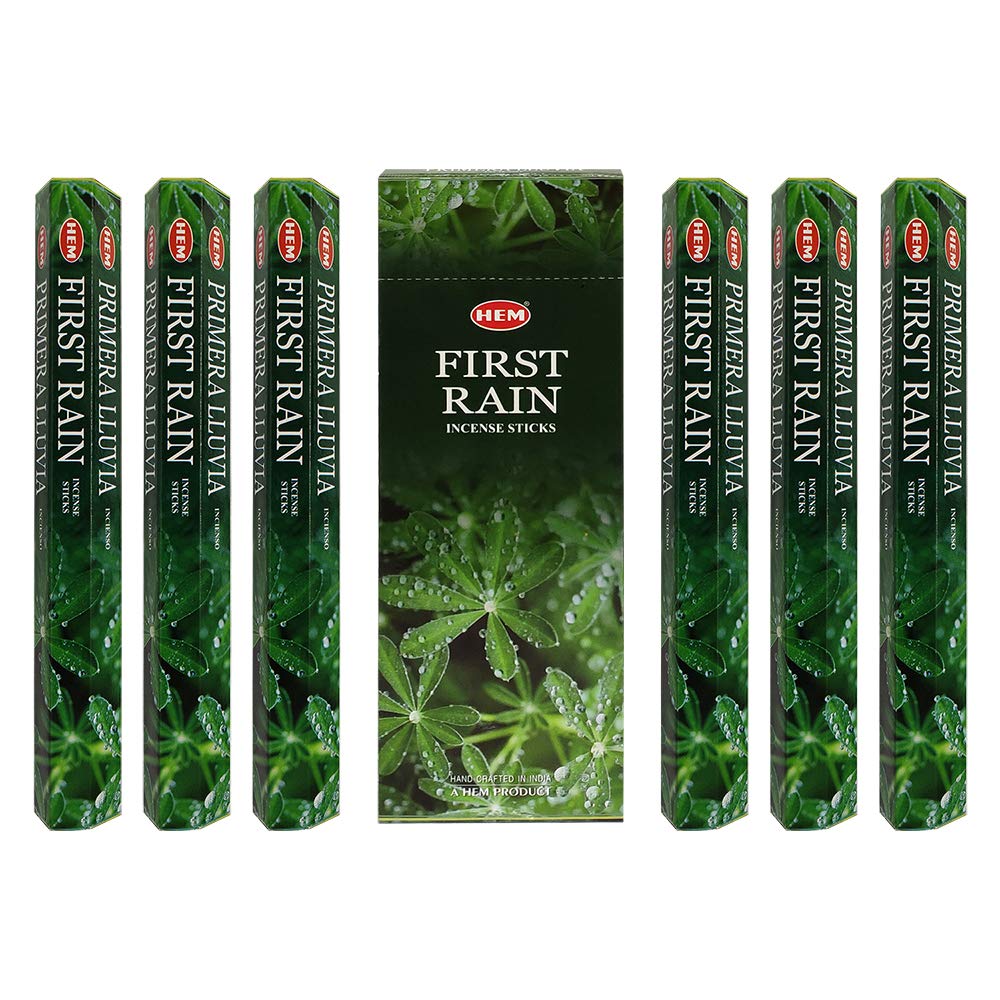 Hem First Rain Agarbatti - Pack of 6 Incense Sticks Boxes (20g Each) for Meditation, Yoga & Home Fragrance