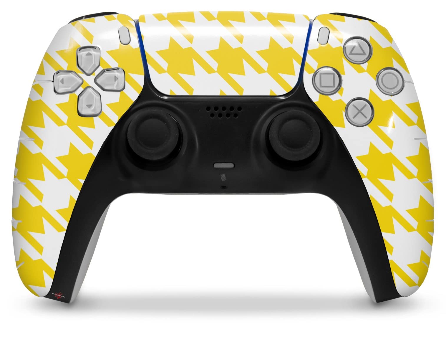 PS5 DualSense Controller Skin Wrap - Houndstooth Yellow for Gaming Protection
