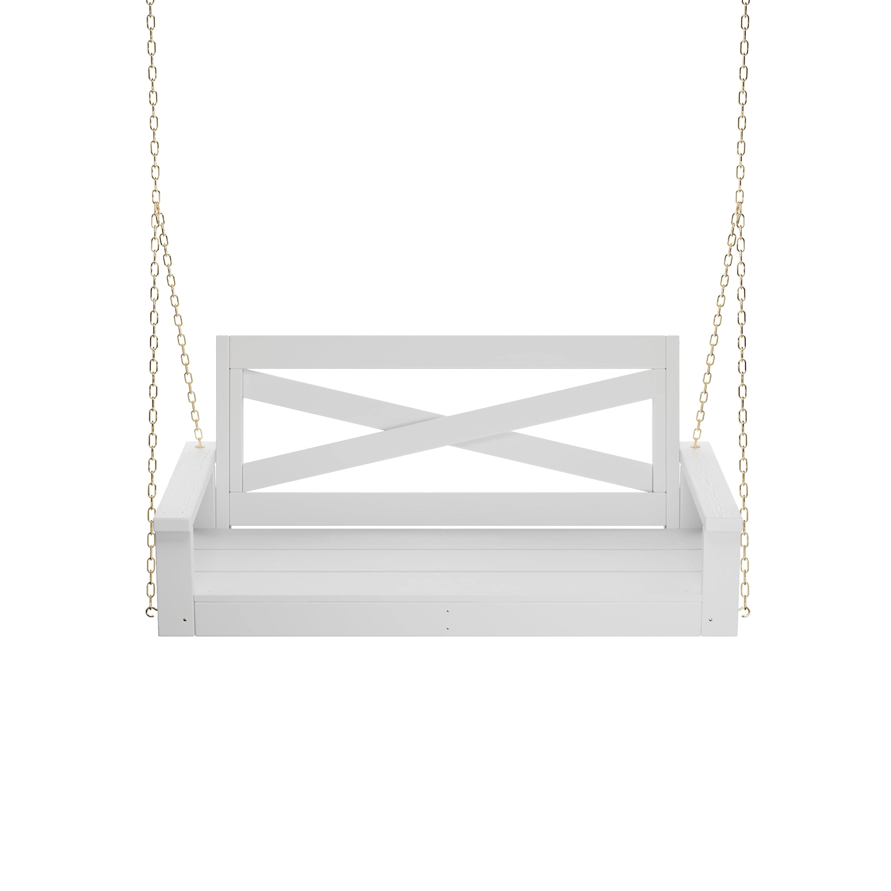 Amish Heavy Duty 700 Lb Capacity 4-Foot Porch Swing - Pure White | Outdoor Patio, Garden & Backyard Relaxation