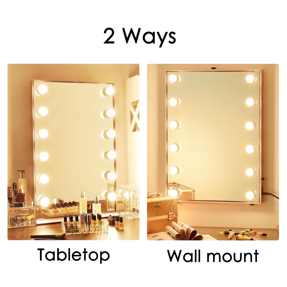 TheLAShop Large Hollywood Vanity Mirror with LED Lights - 24x34 Inches, Tabletop or Wall Mount - Perfect for Makeup, Dressing Room & Photography Studio Lighting