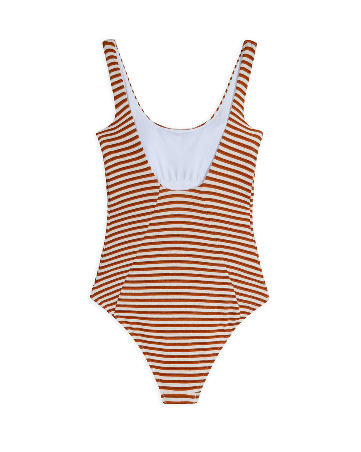 Stylish Crinkle Stripe Swimsuit for Women - Vibrant Orange One Piece Bathing Suit | Perfect for Beach Vacations, Pool Parties & Summer Getaways
