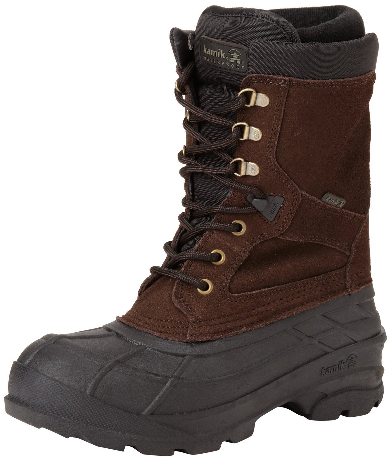 Kamik Nation Plus Leather Snow Boots for Men - Thermal & Waterproof Winter Boots - Ideal for Snow Hiking, Ice Fishing & Cold Weather Outdoor Activities
