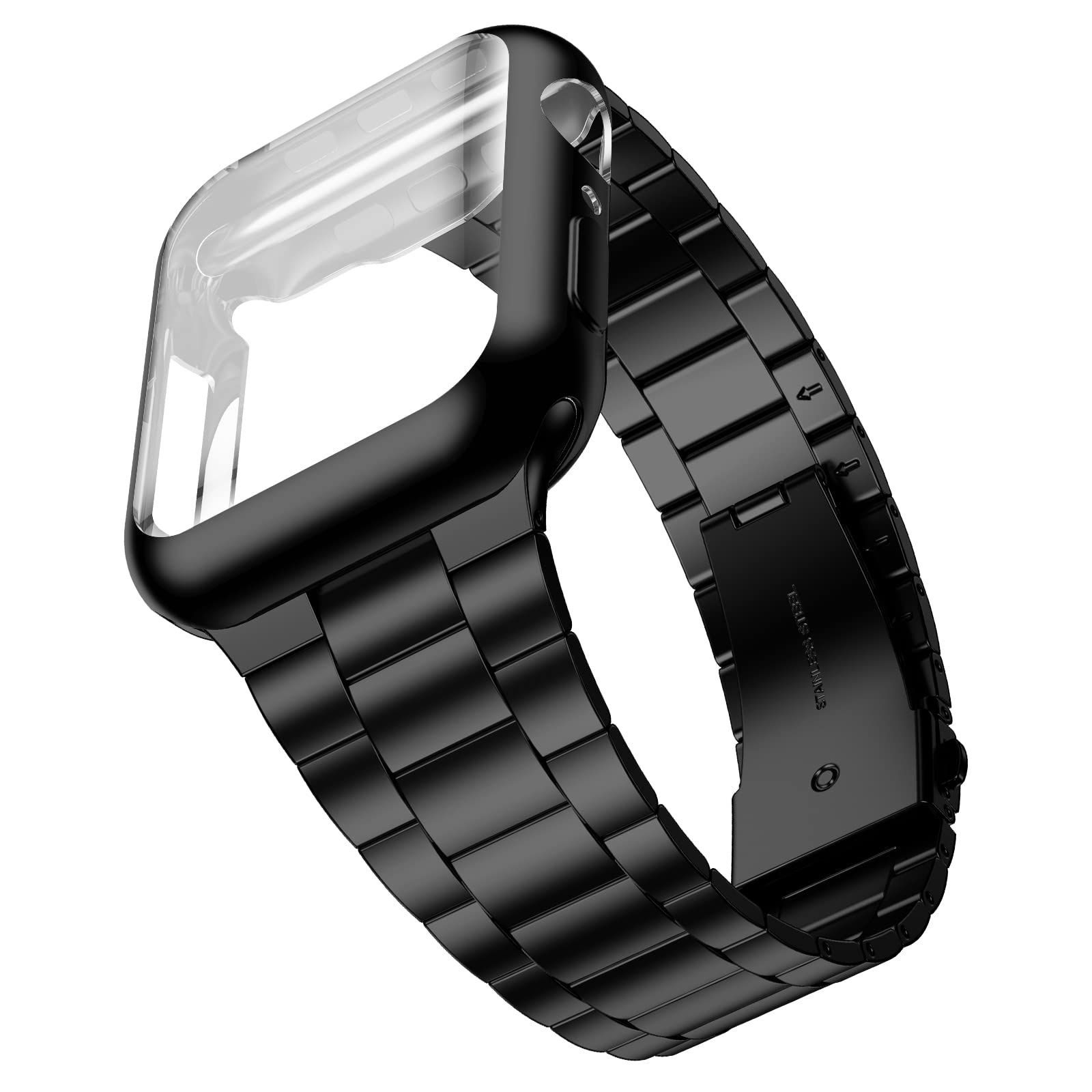 Premium Stainless Steel Apple Watch Band Compatible with All Series (49mm 46mm 45mm 44mm 42mm 38mm 40mm 41mm) - Durable Metal iWatch Strap with Protective Case & Screen Protector for Men & Women | Perfect for Work, Gym & Everyday Wear