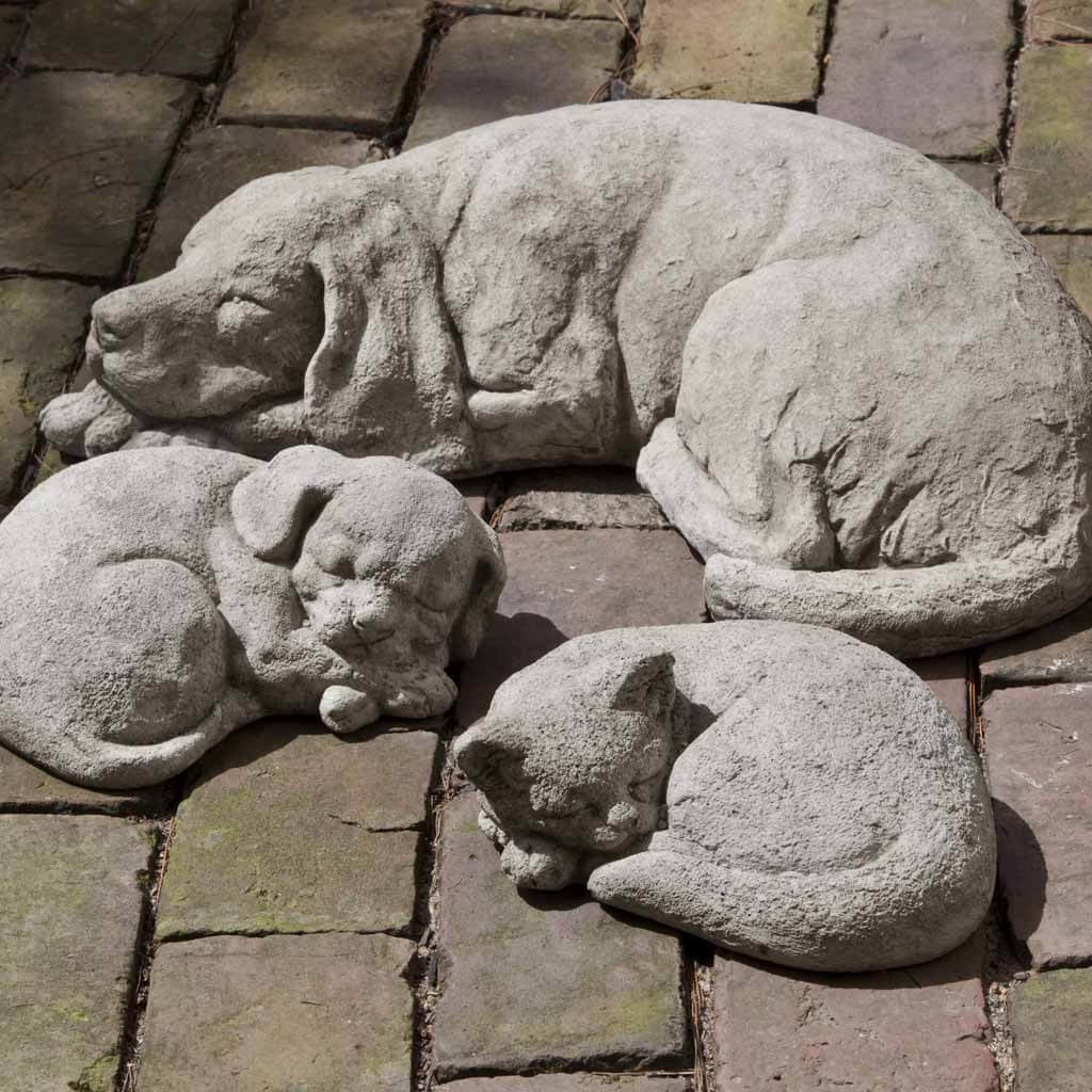 Campania International Reclining Large Dog Statue - Outdoor Garden Decor, Patio & Lawn Ornament for Pet Lovers