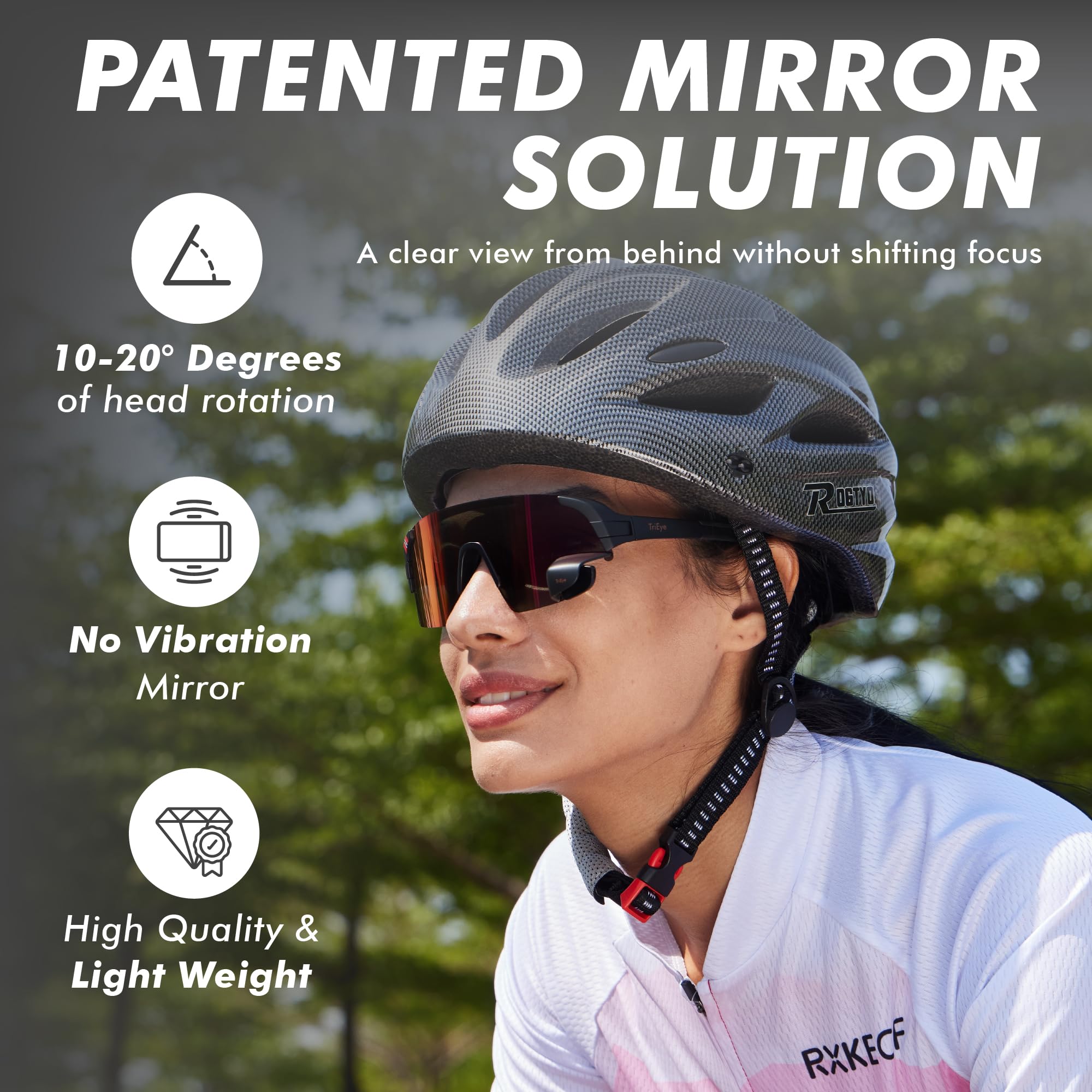 Cycling Sunglasses with Rear-View Mirror for Men & Women - UV400 Protection Sports Glasses for Road & Mountain Biking - Perfect for Commuting, Training, and Outdoor Adventures
