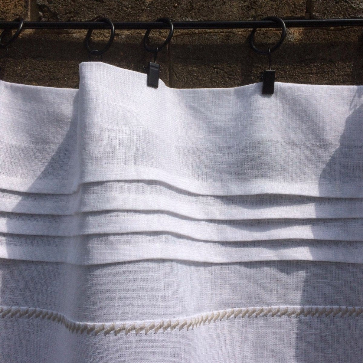Elegant White Linen Bistro Cafe Curtains - French Country Style Window Treatments for Kitchen, Dining Room & Coffee Shop Decor