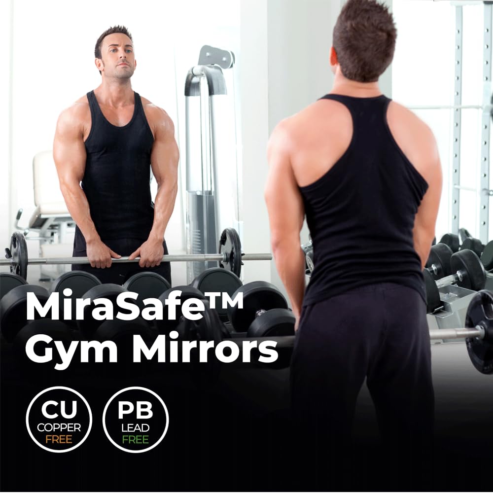48X60 Inch Large Wall Mounted Home Gym Mirror - Full Body Exercise Mirror for Martial Arts, Yoga, Dance & Fitness Studios - Perfect for Bedroom, School Gyms & Home Workouts