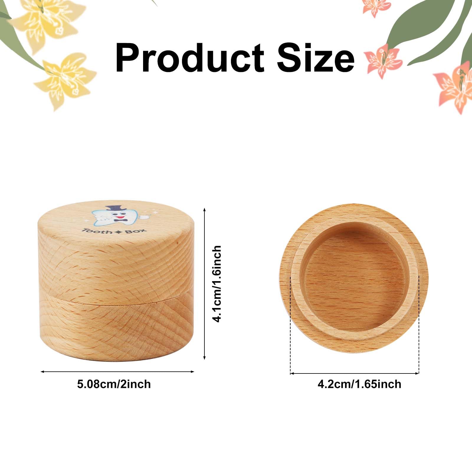 Wooden Tooth Holder Fairy Box - Baby Tooth Keepsake Storage Container for Lost Teeth | Perfect Tooth Saver Gift for Boys and Girls | First Tooth Milestone, Tooth Fairy Tradition, Memory Box for Childhood Keepsakes