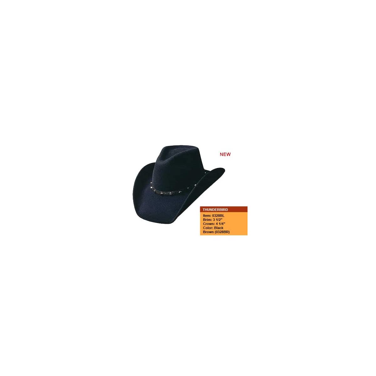 Bullhide Hats 0328BR Thunderbird Felt Black Cowboy Hat for Men - Western Style Rancher Hat for Outdoor, Rodeo & Country Music Events