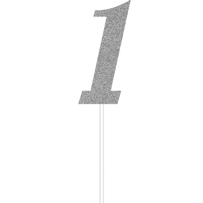 12-Piece Bulk Silver Number One Cake Toppers for Birthday Parties, Anniversary Celebrations & Special Events – Premium Quality Edible Decorations