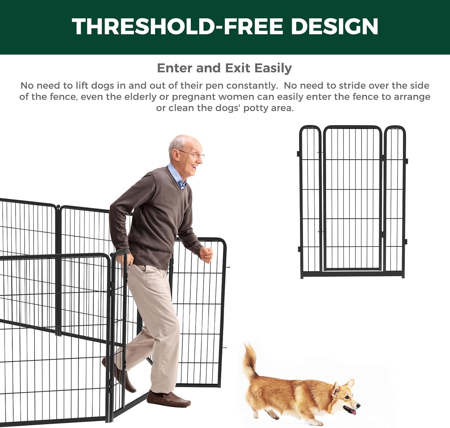 Homeplus Dog Playpen & Fence Wall Anchor Kit (2-Pack) - Secure Indoor/Outdoor Pet Play Area for Small & Medium Dogs - Perfect for Backyard, Patio, or Travel Use