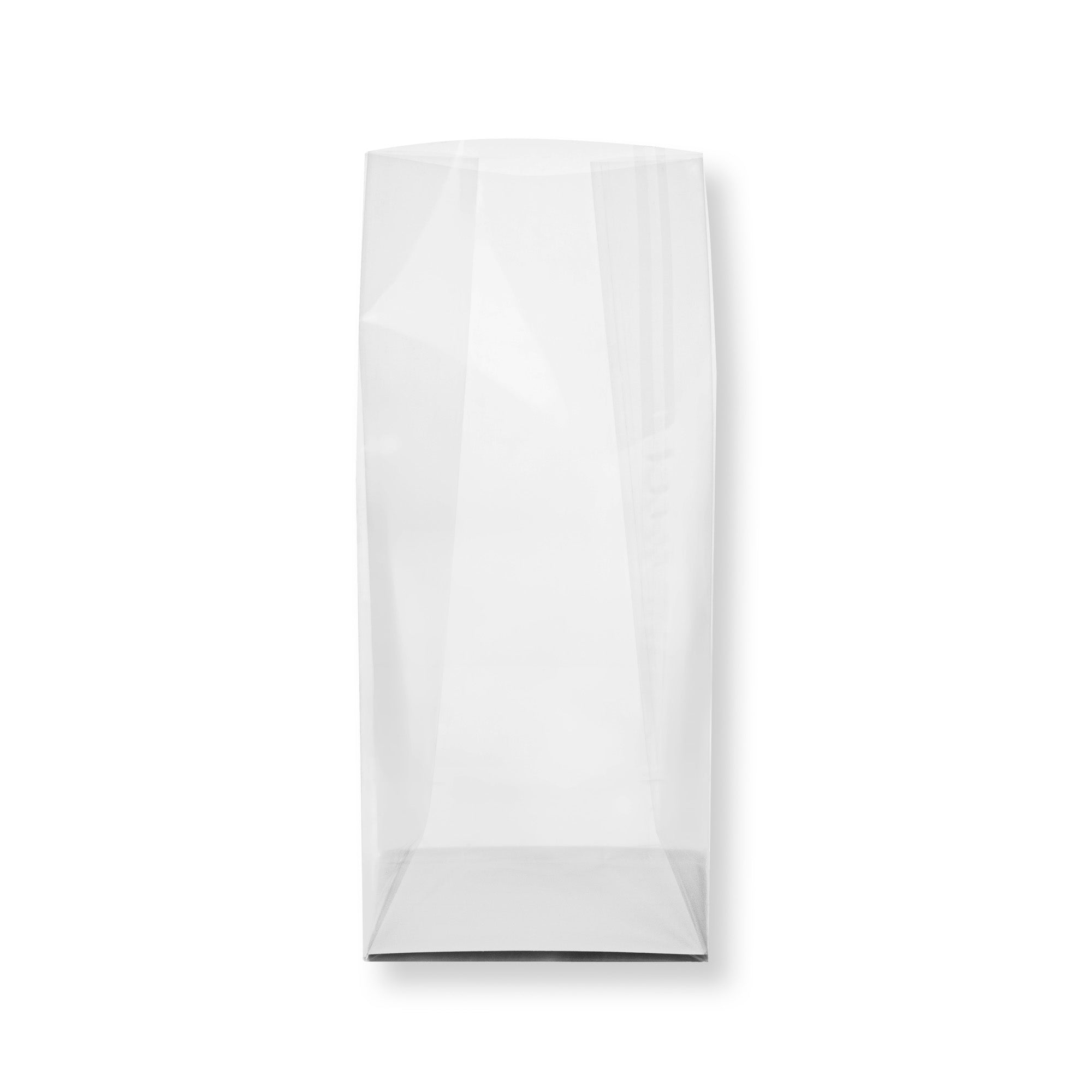 Clear Plastic Gusset Bags with Flat Bottom & Paper Insert - Heat Sealable 5x3x12 Inches - 100 Count Box for Food Packaging, Retail Display & Storage