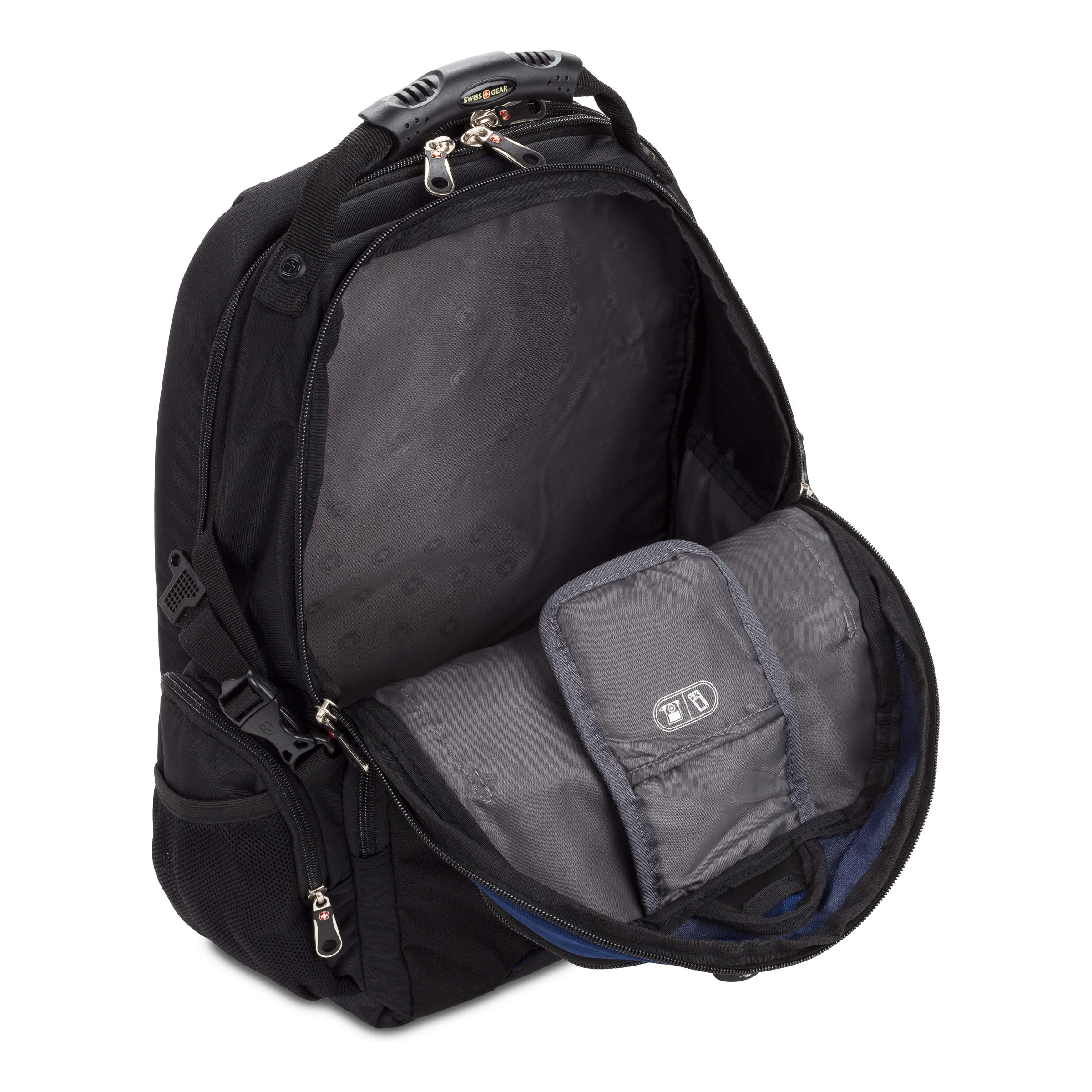 SWISSGEAR 1753 ScanSmart Laptop Backpack - 17 Inch Laptop Bag with TSA-Friendly Design, Durable & Water-Resistant for Travel, Work & School (Black/Navy) - Perfect for Business Trips, College & Commuting