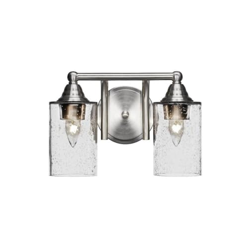 Toltec Lighting Paramount 2-Light Bathroom Vanity Light Bar in Brushed Nickel (3422-BN-300) - Perfect for Bathroom, Powder Room, and Dressing Room Lighting