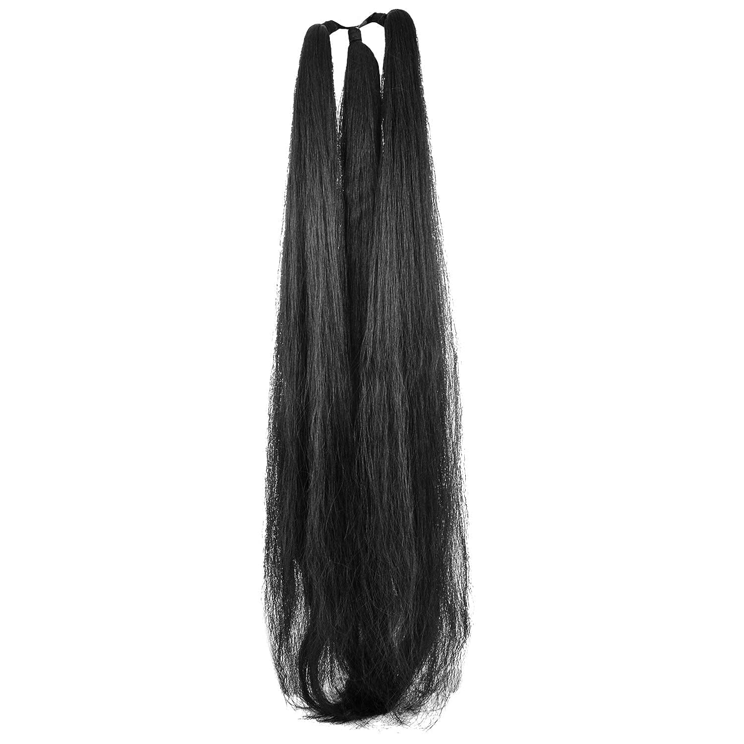 20 Inch Black Synthetic Nylon Hair Extension Parandi Choti for Women & Girls - Perfect for Weddings, Parties & Traditional Hairstyles