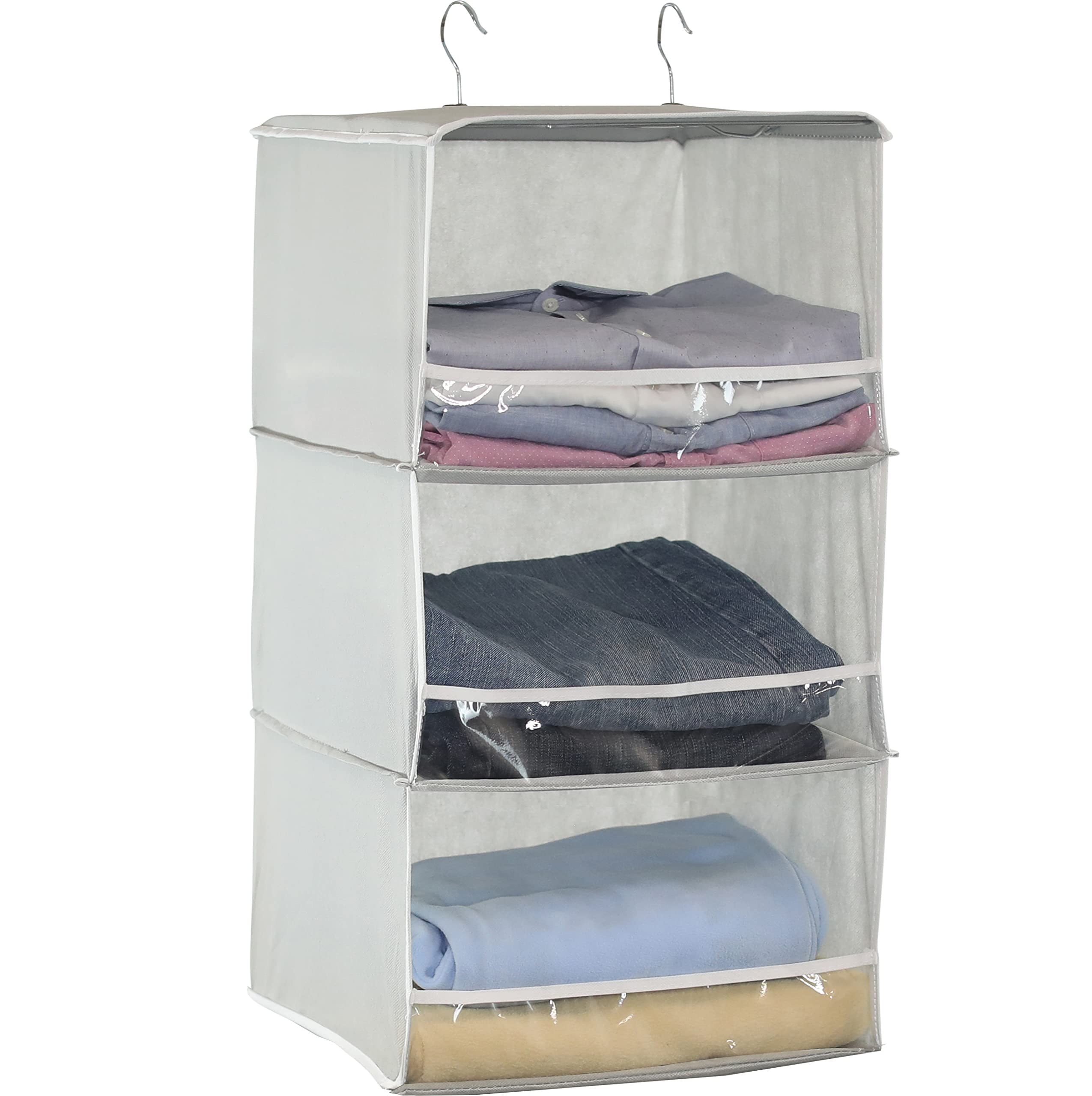 Simple Houseware 10-Tier Hanging Shoe Organizer & 3-Tier Closet Organizer - Space Saving Storage for Shoes, Accessories & Clothes - Perfect for Bedroom, Closet & Entryway Organization (Grey)