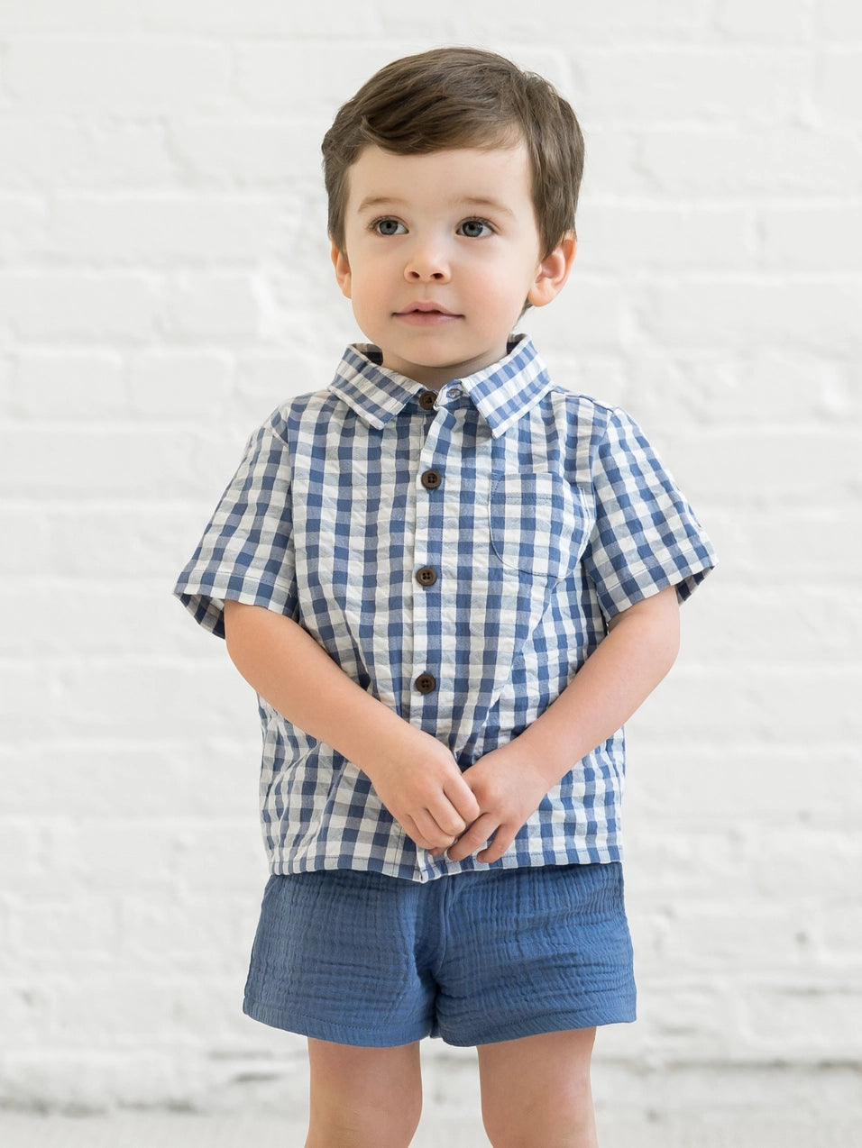 Landon Seersucker Gingham Button Down Shirt for Men - Lightweight Summer Casual Wear for Beach, Office & Outdoor Activities