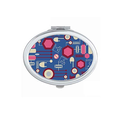 DIYthinker Portable Folding Double-Sided Makeup Mirror with Socket Plug Circuit Diagram Design - Perfect for Travel, Home, and Vanity Use