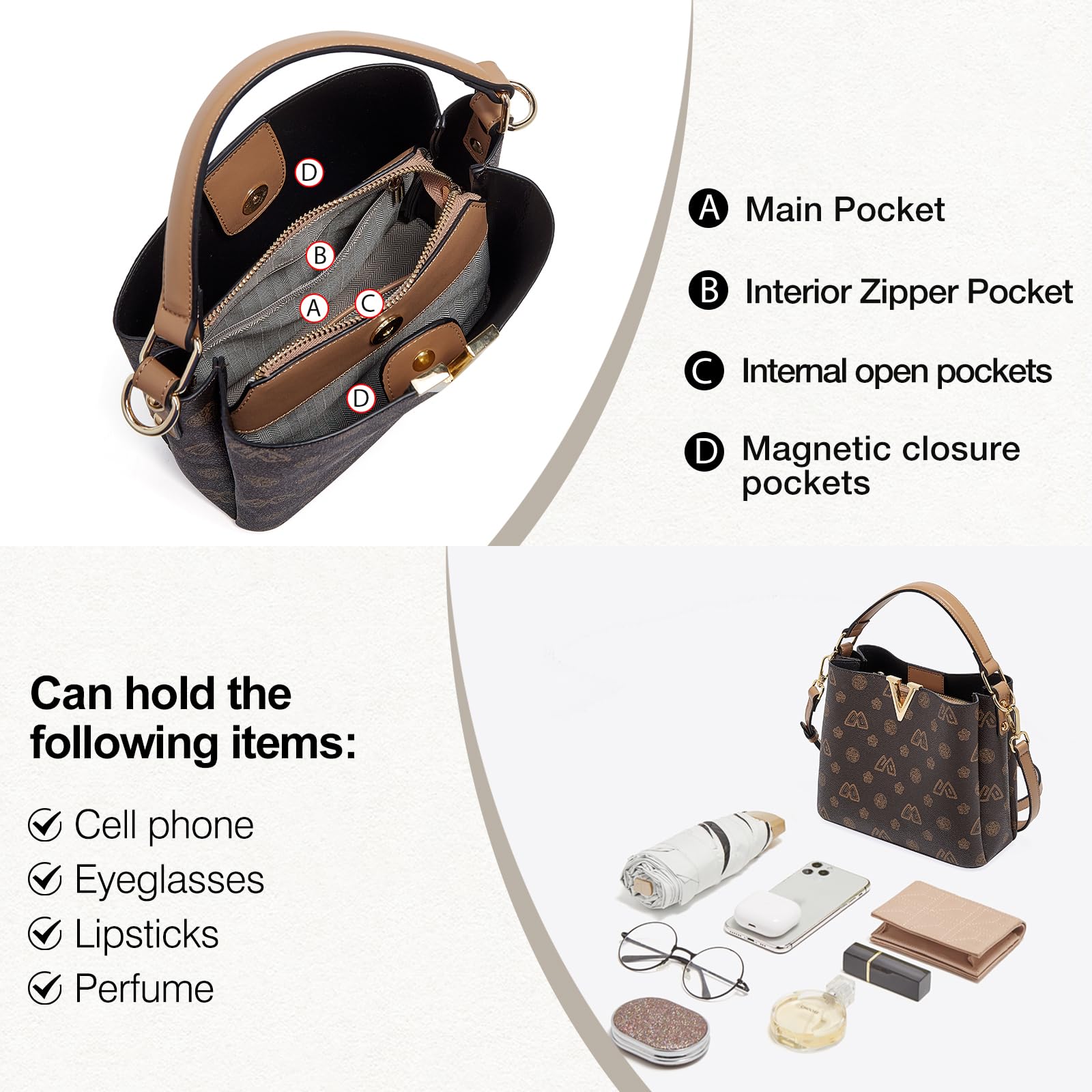 FOXLOVER PVC Crossbody Bags for Women - Lightweight Small Purse for Daily Use & Travel