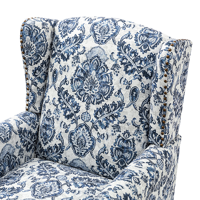 Felix Upholstered Wingback Armchair with Spindle Legs - Comfortable Living Room Chair for Reading & Relaxing - Perfect for Home Office, Bedroom or Lounge Area